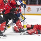 Kevin Pasche a été excellent pour préserver la victoire lausannoise mercredi soir contre Kloten KEYSTONE/CYRIL ZINGARO